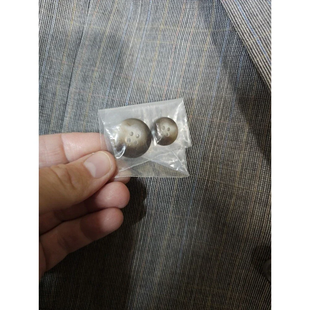 Vintage Austin Manor 3 Piece Suit Mens 42S 35x30 Grey Multi Micro Pinstripe Wool